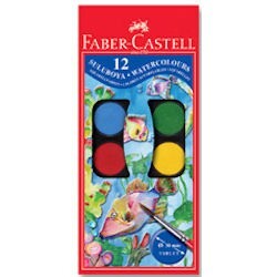 Faber Castell Sulu Boya 12 Renk Büyük Tablet - 1