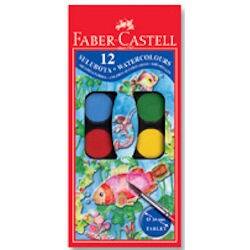 Faber Castell Sulu Boya 12 Renk Küçük Tablet - 1