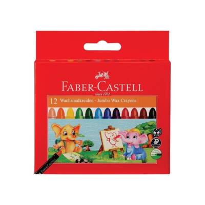 Faber Castell Süper Yıkanabilir Mum Boya 12 Renk - 1