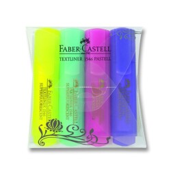 Faber Castell Textliner 1546 Pastel Fosforlu Kalem 4'LÜ SET - 1