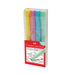 Faber Castell Textliner 38 Pastel Fosforlu Kalem 4 RENK SET - 1