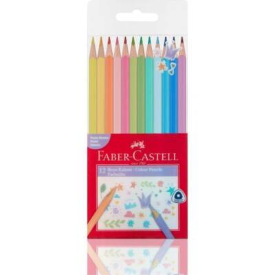 Faber Castell Üçgen Kuru Boya 12 Pastel Renk - 1