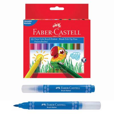 Faber Castell WinnerBrush Fırça Uçlu Keçeli Kalem 10 Renk - 1