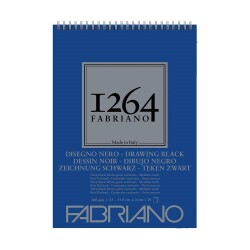 Fabriano 1264 Drawing Black Çok Amaçlı Siyah Defter 200 gr A5 20 yp Üstten Spiralli - 1