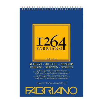 Fabriano 1264 Sketch Paper Eskiz Defteri 90 gr A4 120 yp Üstten Spiralli - 1