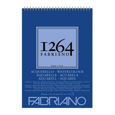 Fabriano 1264 Watercolour Suluboya Defteri 300 gr A4 30 yp Üstten Spiralli - 1