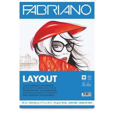 Fabriano Layout Pürüzsüz ve Geçirimsiz Marker Blok 75 gr. A4 70 yp. - 1