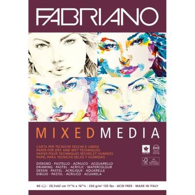 Fabriano Mixed Media Çok Amaçlı Blok 250 gr. A3 40 yp. - 1