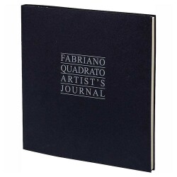 Fabriano Quadrato Artist's Journal Yazı ve Çizim Defteri 90 gr. 23x23 cm. 96 yp. 4 Renk Kağıt Siyah Kapak - 1