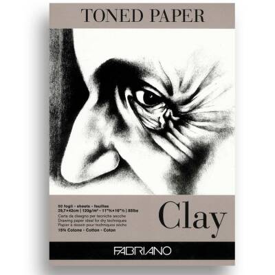 Fabriano Toned Paper Clay Eskiz ve Çizim Blok 120 gr. A3 50 yp. Kil Rengi - 1