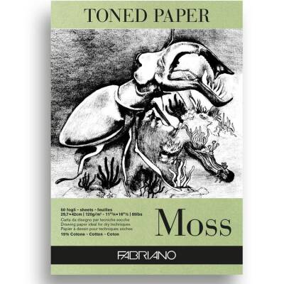 Fabriano Toned Paper Moss Eskiz ve Çizim Blok 120 gr. A3 50 yp. Yosun Rengi - 1