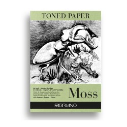 Fabriano Toned Paper Moss Eskiz ve Çizim Blok 120 gr. A4 50 yp. Yosun Rengi - 1
