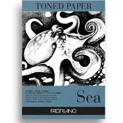 Fabriano Toned Paper Saa Eskiz ve Çizim Blok 120 gr. A3 50 yp. Deniz Rengi - 1