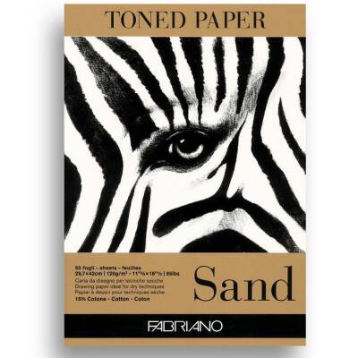 Fabriano Toned Paper Sand Eskiz ve Çizim Blok 120 gr. A3 50 yp. Kum Rengi - 1