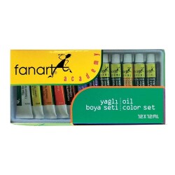 Fanart Academy Yağlı Boya Seti 12 Renk x 12 ml - 1