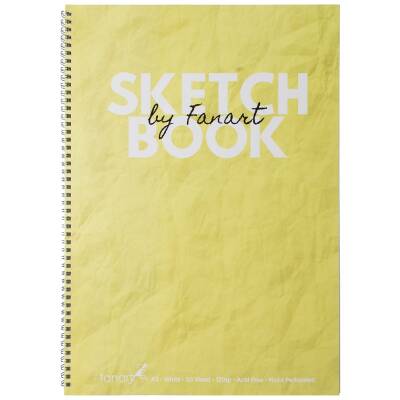 Fanart Sketch Book A3 Spiralli Beyaz Kağıt Sarı Kapak 120gr 50yp - 1