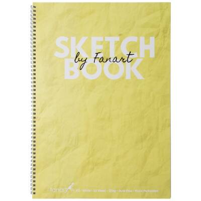 Fanart Sketch Book A3 Spiralli Beyaz Kağıt Sarı Kapak 120gr 50yp - 1