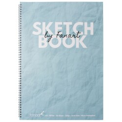 Fanart Sketch Book A3 Spiralli Beyaz Kağıt Turkuaz Kapak 120gr 50yp - 1