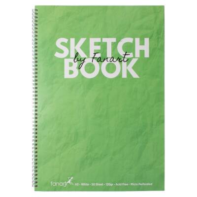 Fanart Sketch Book A3 Spiralli Beyaz Kağıt Yeşil Kapak 120gr 50yp - 1