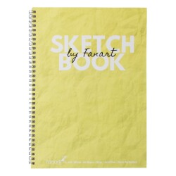 Fanart Sketch Book A4 Spiralli Beyaz Kağıt Sarı Kapak 120gr 50yp - 1