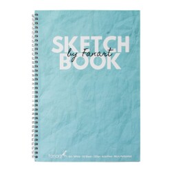 Fanart Sketch Book A4 Spiralli Beyaz Kağıt Turkuaz Kapak 120gr 50yp - 1