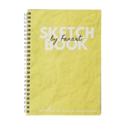 Fanart Sketch Book A5 Spiralli Beyaz Kağıt Sarı Kapak 120gr 50yp - 1