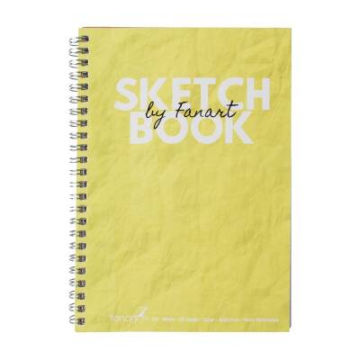 Fanart Sketch Book A5 Spiralli Beyaz Kağıt Sarı Kapak 120gr 50yp - 1