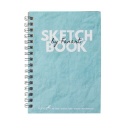 Fanart Sketch Book A5 Spiralli Beyaz Kağıt Turkuaz Kapak 120gr 50yp - 1
