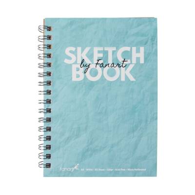 Fanart Sketch Book A5 Spiralli Beyaz Kağıt Turkuaz Kapak 120gr 50yp - 1