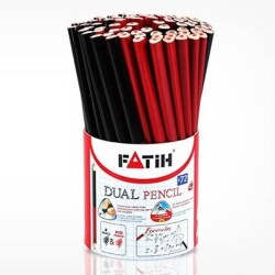 Fatih Dual Pencil Jumbo Üçgen Başlangıç Kalemi KIRMIZI-SİYAH 72'li Kap - 1