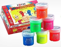 Fatih Neon Parmak Boyası 6 Renk x 25 ml. - 1