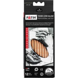 Fatih Teknik Çizim Kalemi Professional Art Set 12'li Dereceli Kalem - 1