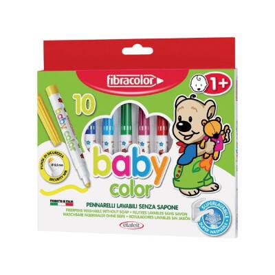 Fibracolor Baby Color 1+ Yaş Bebekler İçin 10 Renk Keçeli Kalem - 1