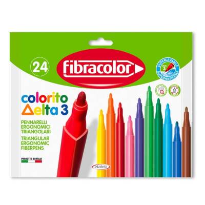 Fibracolor Colorito Delta 3 Keçeli Boya Kalemi 24 Renk - 1