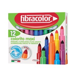 Fibracolor Colorito Maxi Kalın Keçeli Kalem 12 Renk - 1
