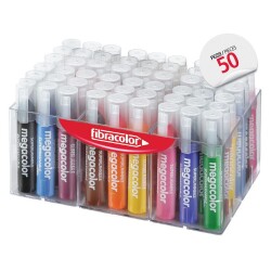 Fibracolor Megacolor Super Washable Su Bazlı Keçeli Kalem 50'li Sınıf Seti - 1