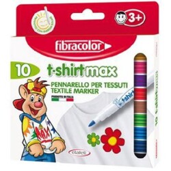 Fibracolor T-shirtmax Kalıcı Tekstil/Kumaş Kalemi 10 Renk - Fibracolor
