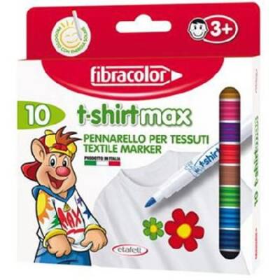 Fibracolor T-shirtmax Kalıcı Tekstil/Kumaş Kalemi 10 Renk - 1