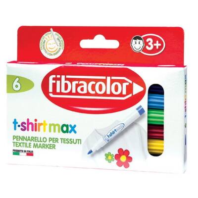 Fibracolor T-shirtmax Kalıcı Tekstil/Kumaş Kalemi 6 Renk - 1