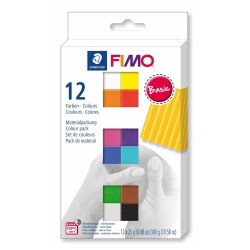 Fimo Soft Polimer Kil Seti 25 gr x 12 Renk Basic (Ana) Renkler - 1