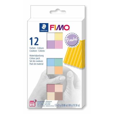 Fimo Soft Polimer Kil Seti 25 gr x 12 Renk Pastel Renkler - 1
