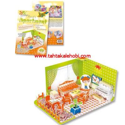 Folia 3D Maket Puzzle Eğitici - Oturma Odası 49 Parça - 1