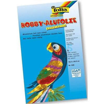 Folia Alu-Folie Çift Taraflı Sıvama Kart 5 Renk 18,5x29,5 cm. - 1