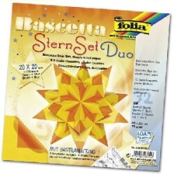 Folia Bascetta Star Kit Çift Yüzeyli Kağıt 75 gr. 20x20 cm. 32 Yaprak Yellow/Orange - Folia