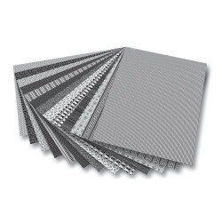 Folia Dekoratif Motivkarton 270 gr. 50x70 cm. 13 Tabaka Siyah/Beyaz - Folia