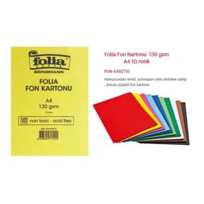 Folia Fon Kartonu 130 gr A4 10 Renk - 1