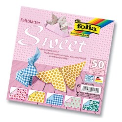 Folia Origami Kağıdı 20x20 cm. 5 Desen 50 Yaprak Sweet - 1