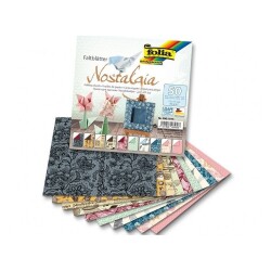 Folia Origami Kağıdı Nostalgia 15x15 cm 50 Adet 496/1515 - Folia