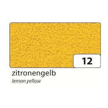 Folia Velur - Kumaş Kaplı Kağıt 130 gr. 50x70 cm. 10 Tabaka Limon Sarı - 1