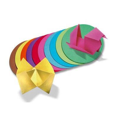Folia Yuvarlak Origami Kağıdı 10 Renk 500 Adet 12 cm. Çap - 1